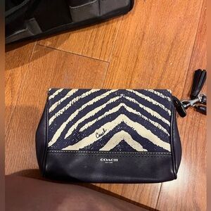 Purple Zebra Coach wristlet